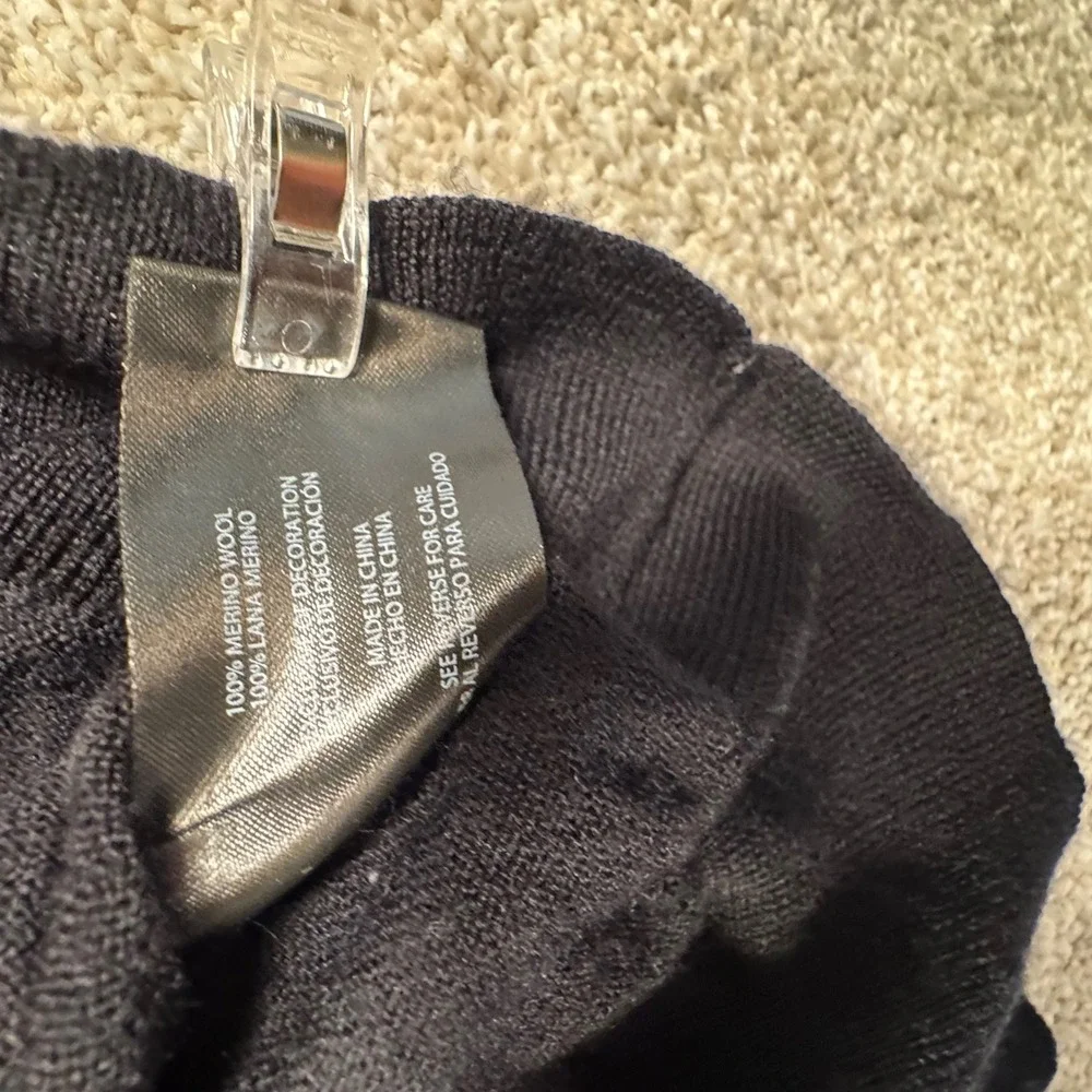 Banana Republic Mens XL Merino Wool Crewneck Sweater Black